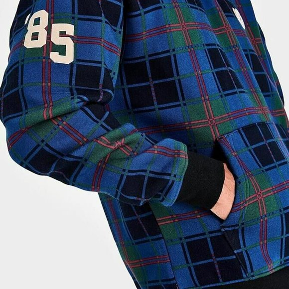 Nike Air Jordan Essential Plaid Blue Holiday Hoodie Men's DV1578-333 Size XL - Picture 2 of 5